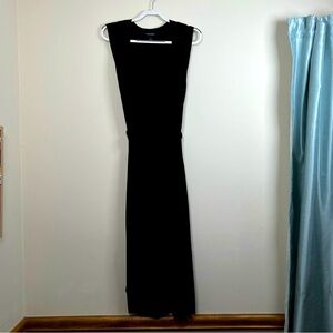 Black Maxi Cardigan Open Front Tie Knit Sweater White House Black Market X Small